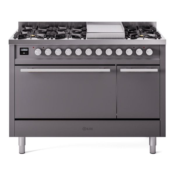 ILVE Professional Plus II 48" Dual Fuel Range 8 Sealed Burners with Solid Door - UP48FQMP - Image 4
