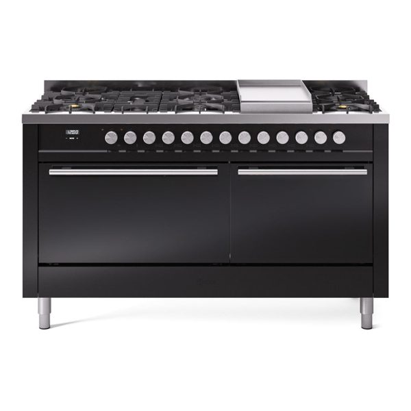 ILVE Professional Plus II 60" Dual Fuel Range with 9 Sealed Burners + Griddle Solid Door - UP60FQMP - Image 3