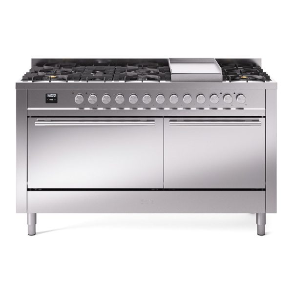 ILVE Professional Plus II 60" Dual Fuel Range with 9 Sealed Burners + Griddle Solid Door - UP60FQMP - Image 6