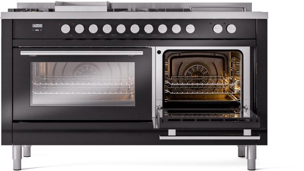 ILVE Professional Plus II 60 Inch Dual Fuel Freestanding Range in Stainless Steel with Trim - UP60FSWMP - Image 22