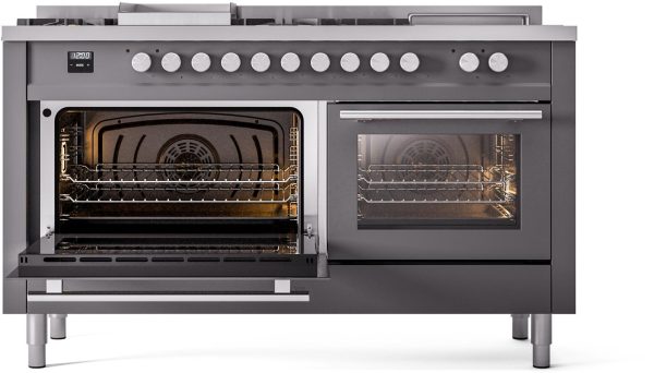 ILVE Professional Plus II 60 Inch Dual Fuel Freestanding Range in Stainless Steel with Trim - UP60FSWMP - Image 27