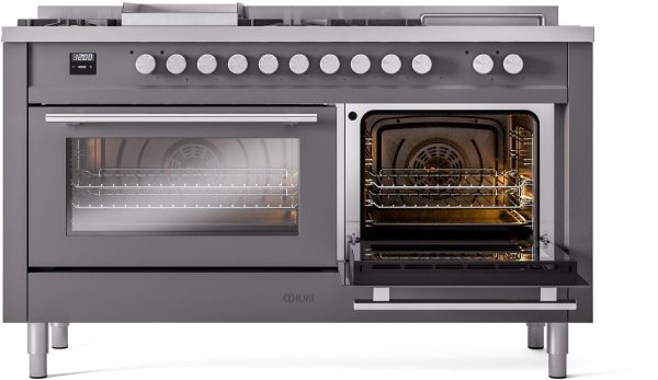 ILVE Professional Plus II 60 Inch Dual Fuel Freestanding Range in Stainless Steel with Trim - UP60FSWMP - Image 28