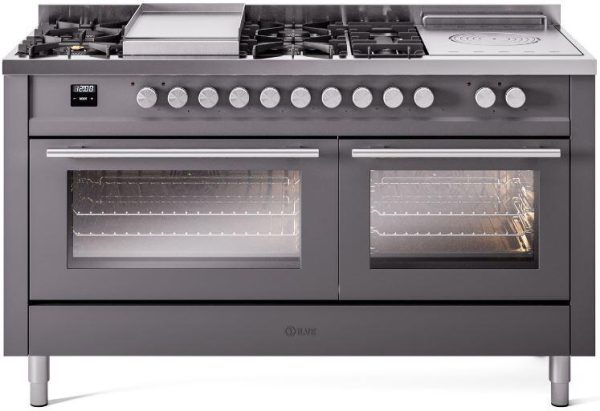 ILVE Professional Plus II 60 Inch Dual Fuel Freestanding Range in Stainless Steel with Trim - UP60FSWMP - Image 3