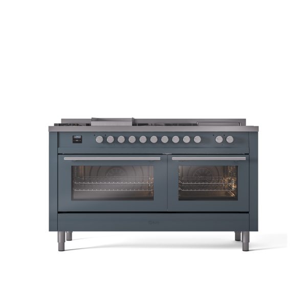 ILVE Professional Plus II 60 Inch Dual Fuel Freestanding Range in Stainless Steel with Trim - UP60FSWMP - Image 31