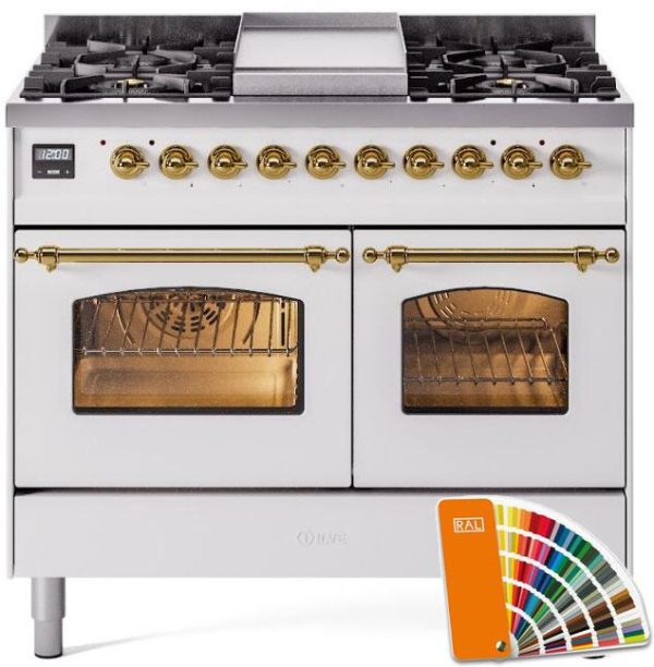 ILVE 40" Nostalgie II Series Freestanding Double Oven Dual Fuel Range with 6 Sealed Burners and Griddle - UPD40FNMP - Image 34