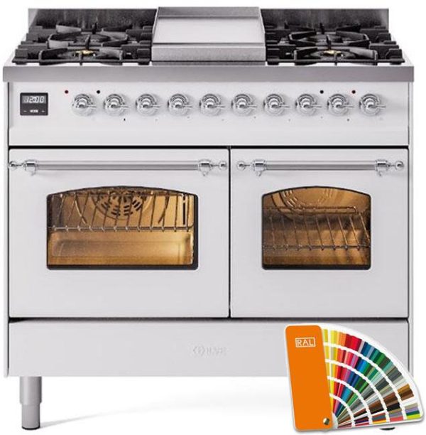 ILVE 40" Nostalgie II Series Freestanding Double Oven Dual Fuel Range with 6 Sealed Burners and Griddle - UPD40FNMP - Image 35