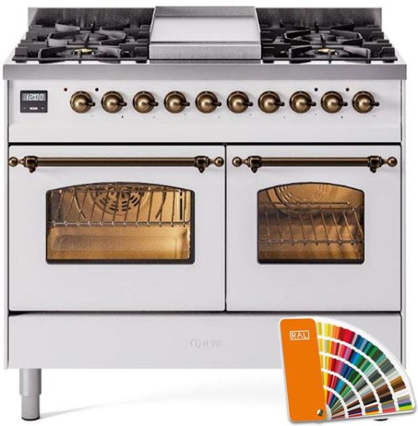 ILVE 40" Nostalgie II Series Freestanding Double Oven Dual Fuel Range with 6 Sealed Burners and Griddle - UPD40FNMP - Image 36
