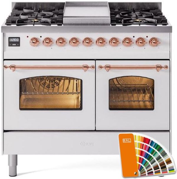 ILVE 40" Nostalgie II Series Freestanding Double Oven Dual Fuel Range with 6 Sealed Burners and Griddle - UPD40FNMP - Image 37