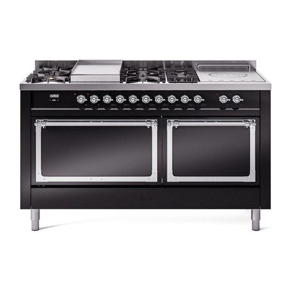 ILVE Nostalgie II Noblesse 60" Dual Fuel Freestanding Range with 7 Sealed Burners + Griddle + French Top with Solid Door - UN60FSQNMP - Image 11