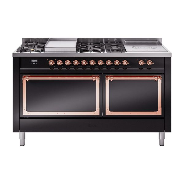 ILVE Nostalgie II Noblesse 60" Dual Fuel Freestanding Range with 7 Sealed Burners + Griddle + French Top with Solid Door - UN60FSQNMP - Image 13