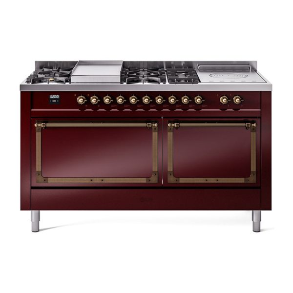ILVE Nostalgie II Noblesse 60" Dual Fuel Freestanding Range with 7 Sealed Burners + Griddle + French Top with Solid Door - UN60FSQNMP - Image 14