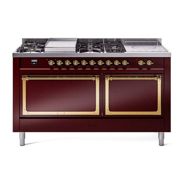 ILVE Nostalgie II Noblesse 60" Dual Fuel Freestanding Range with 7 Sealed Burners + Griddle + French Top with Solid Door - UN60FSQNMP - Image 16
