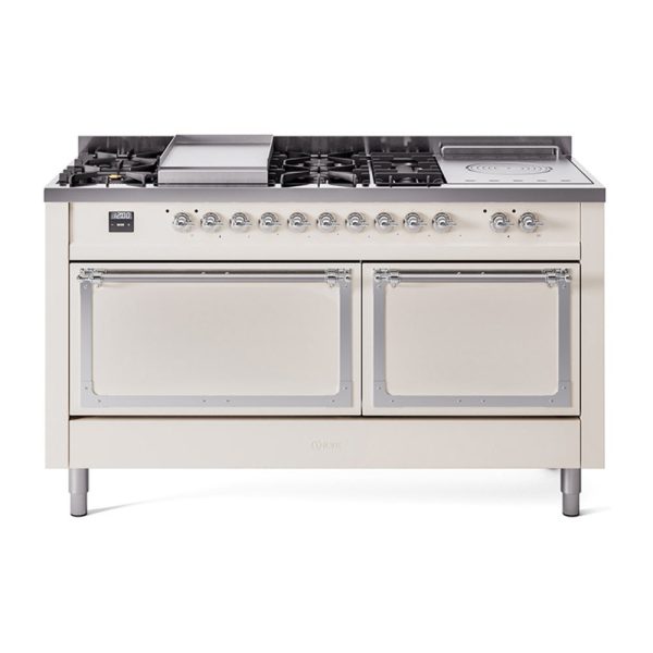 ILVE Nostalgie II Noblesse 60" Dual Fuel Freestanding Range with 7 Sealed Burners + Griddle + French Top with Solid Door - UN60FSQNMP - Image 3