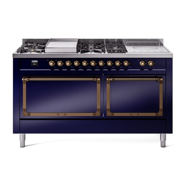 ILVE Nostalgie II Noblesse 60" Dual Fuel Freestanding Range with 7 Sealed Burners + Griddle + French Top with Solid Door - UN60FSQNMP - Image 22