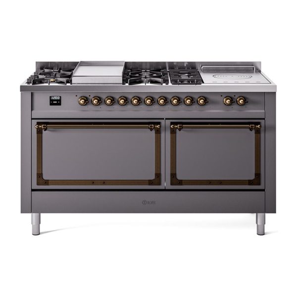 ILVE Nostalgie II Noblesse 60" Dual Fuel Freestanding Range with 7 Sealed Burners + Griddle + French Top with Solid Door - UN60FSQNMP - Image 26