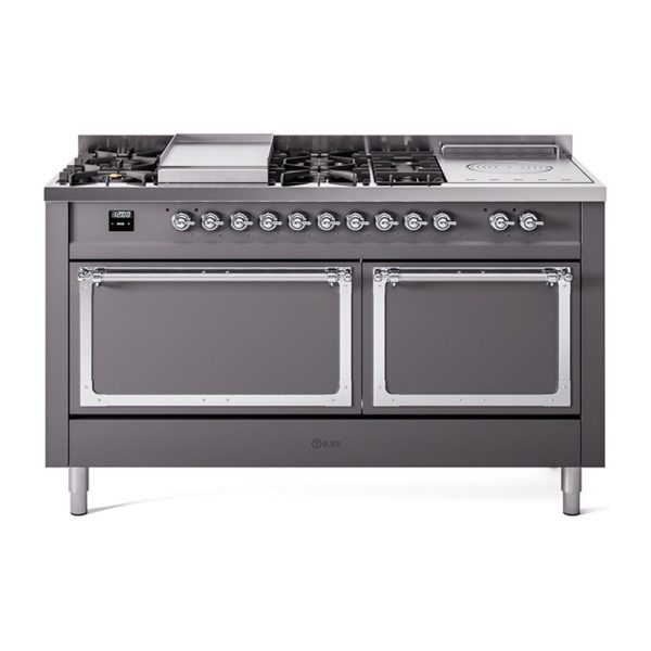 ILVE Nostalgie II Noblesse 60" Dual Fuel Freestanding Range with 7 Sealed Burners + Griddle + French Top with Solid Door - UN60FSQNMP - Image 27