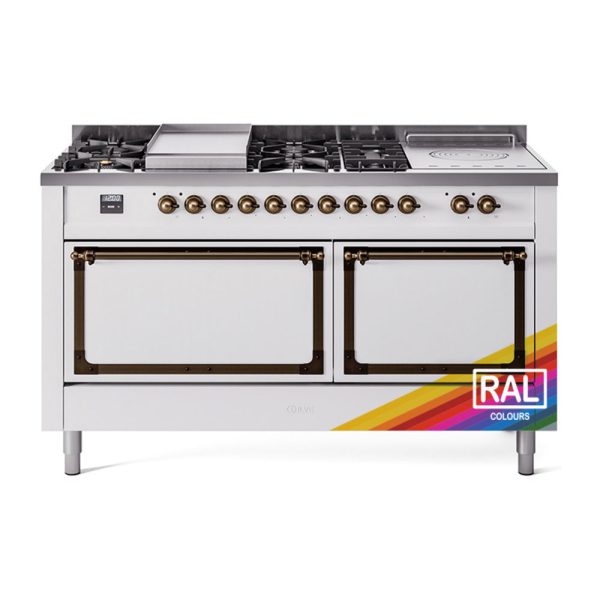 ILVE Nostalgie II Noblesse 60" Dual Fuel Freestanding Range with 7 Sealed Burners + Griddle + French Top with Solid Door - UN60FSQNMP - Image 30