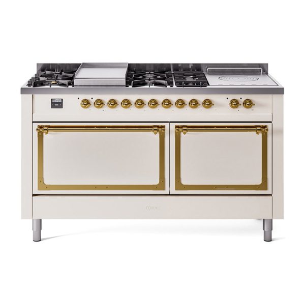 ILVE Nostalgie II Noblesse 60" Dual Fuel Freestanding Range with 7 Sealed Burners + Griddle + French Top with Solid Door - UN60FSQNMP - Image 4