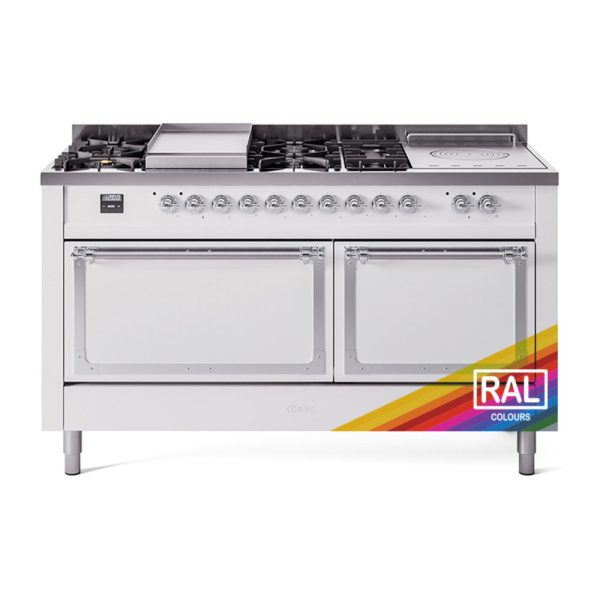 ILVE Nostalgie II Noblesse 60" Dual Fuel Freestanding Range with 7 Sealed Burners + Griddle + French Top with Solid Door - UN60FSQNMP - Image 31