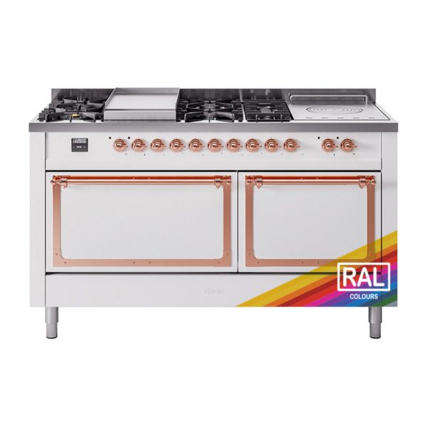ILVE Nostalgie II Noblesse 60" Dual Fuel Freestanding Range with 7 Sealed Burners + Griddle + French Top with Solid Door - UN60FSQNMP - Image 33