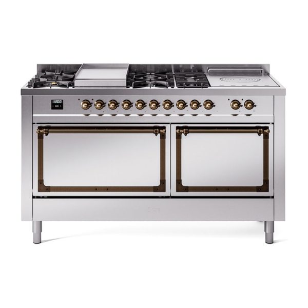 ILVE Nostalgie II Noblesse 60" Dual Fuel Freestanding Range with 7 Sealed Burners + Griddle + French Top with Solid Door - UN60FSQNMP - Image 34
