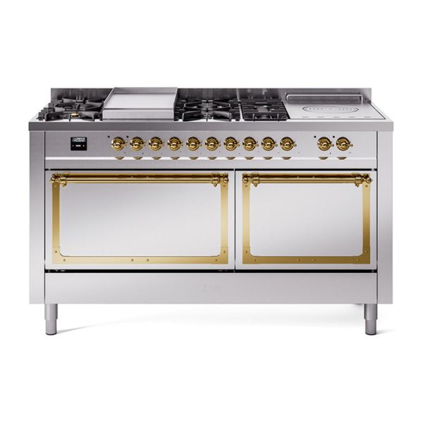 ILVE Nostalgie II Noblesse 60" Dual Fuel Freestanding Range with 7 Sealed Burners + Griddle + French Top with Solid Door - UN60FSQNMP - Image 36