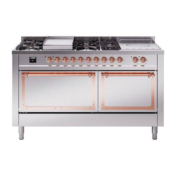 ILVE Nostalgie II Noblesse 60" Dual Fuel Freestanding Range with 7 Sealed Burners + Griddle + French Top with Solid Door - UN60FSQNMP - Image 37