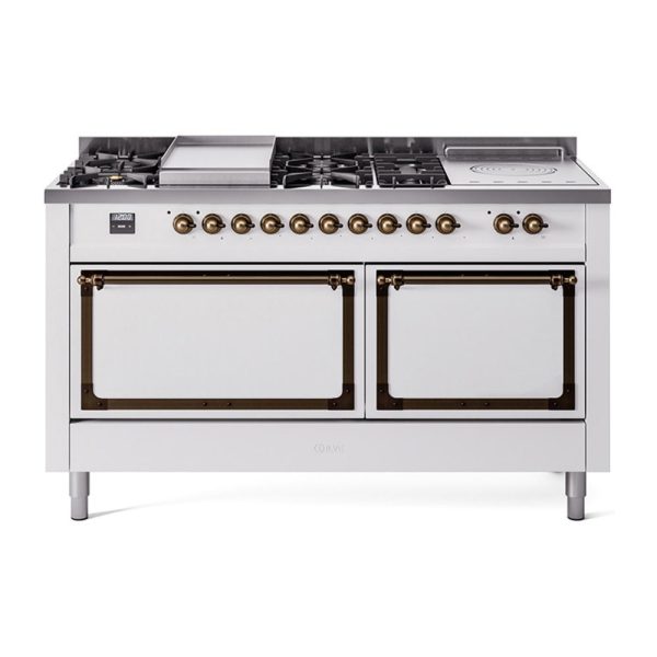 ILVE Nostalgie II Noblesse 60" Dual Fuel Freestanding Range with 7 Sealed Burners + Griddle + French Top with Solid Door - UN60FSQNMP - Image 38