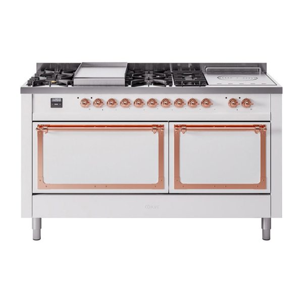ILVE Nostalgie II Noblesse 60" Dual Fuel Freestanding Range with 7 Sealed Burners + Griddle + French Top with Solid Door - UN60FSQNMP - Image 41