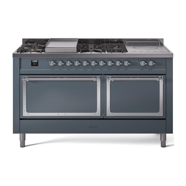 ILVE Nostalgie II Noblesse 60" Dual Fuel Freestanding Range with 7 Sealed Burners + Griddle + French Top with Solid Door - UN60FSQNMP - Image 7