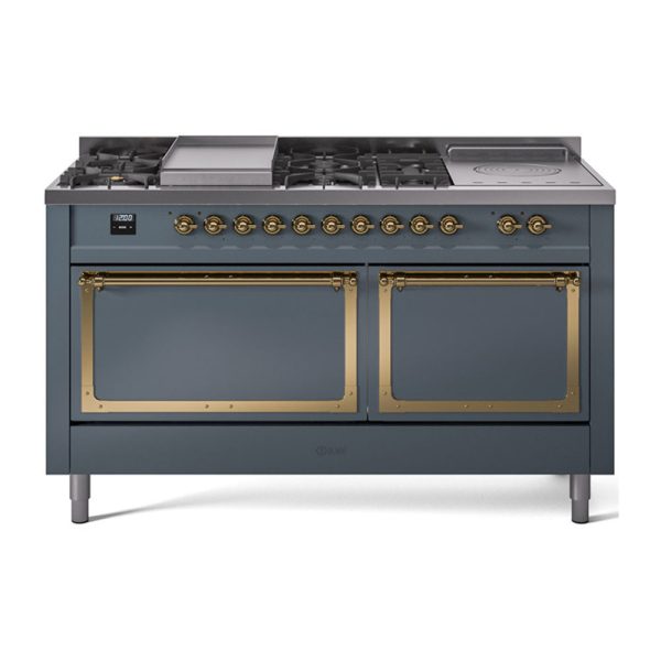 ILVE Nostalgie II Noblesse 60" Dual Fuel Freestanding Range with 7 Sealed Burners + Griddle + French Top with Solid Door - UN60FSQNMP - Image 8