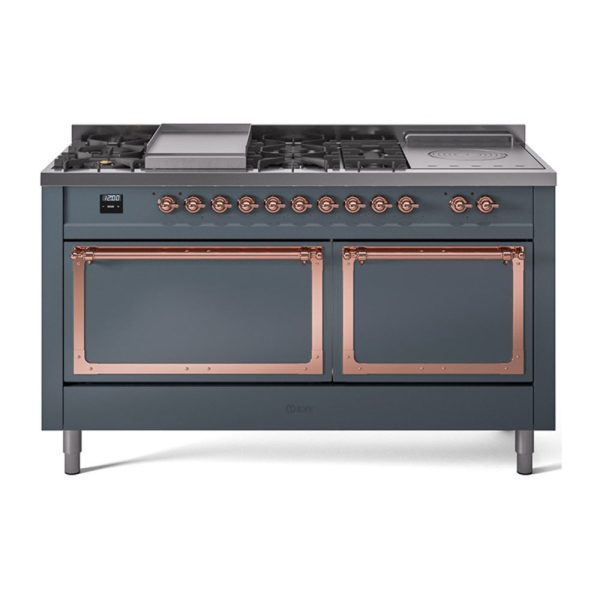 ILVE Nostalgie II Noblesse 60" Dual Fuel Freestanding Range with 7 Sealed Burners + Griddle + French Top with Solid Door - UN60FSQNMP - Image 9