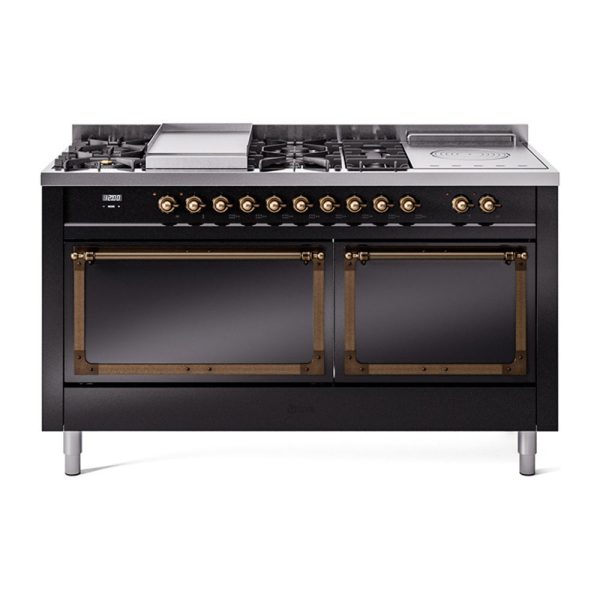 ILVE Nostalgie II Noblesse 60" Dual Fuel Freestanding Range with 7 Sealed Burners + Griddle + French Top with Solid Door - UN60FSQNMP - Image 10
