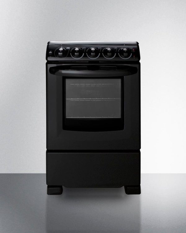 Summit 20" Wide Electric Smooth-Top Range in Black - REX2051BRT - Image 2