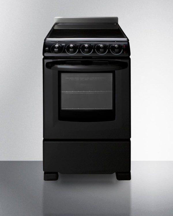 Summit 20" Wide Electric Smooth-Top Range in Black - REX2051BRT - Image 3