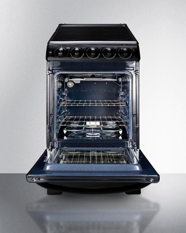 Summit 20" Wide Electric Smooth-Top Range in Black - REX2051BRT - Image 5