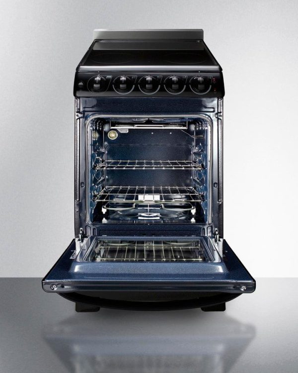 Summit 20" Wide Electric Smooth-Top Range in Black - REX2051BRT - Image 6