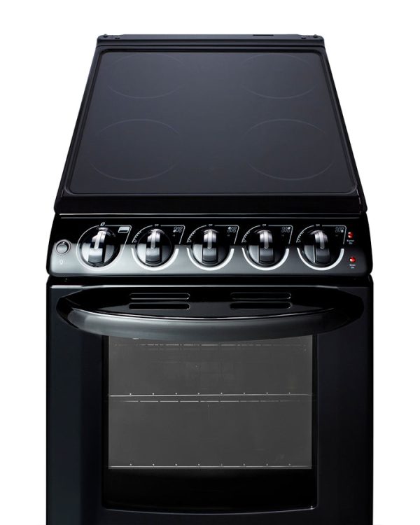 Summit 20" Wide Electric Smooth-Top Range in Black - REX2051BRT - Image 7