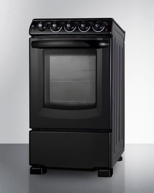 Summit 20" Wide Electric Smooth-Top Range in Black - REX2051BRT - Image 8