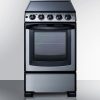 Summit 20" Wide Electric Smooth-Top Range in Stainless Steel - REX2071SSRT