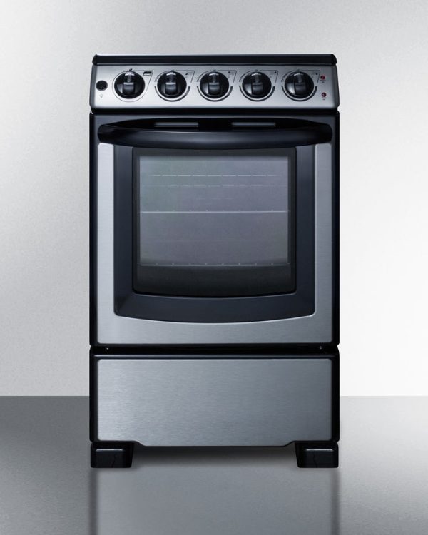 Summit 20" Wide Electric Smooth-Top Range in Stainless Steel - REX2071SSRT - Image 2