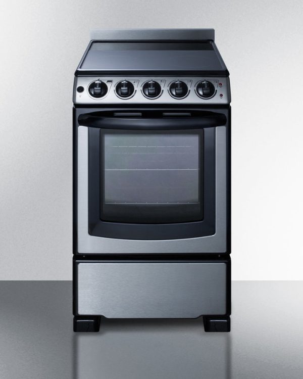 Summit 20" Wide Electric Smooth-Top Range in Stainless Steel - REX2071SSRT - Image 3