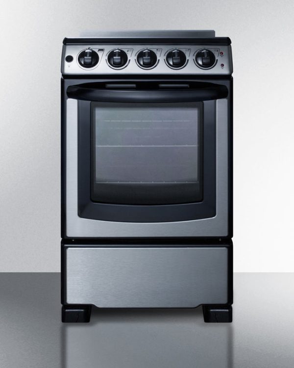 Summit 20" Wide Electric Smooth-Top Range in Stainless Steel - REX2071SSRT - Image 4