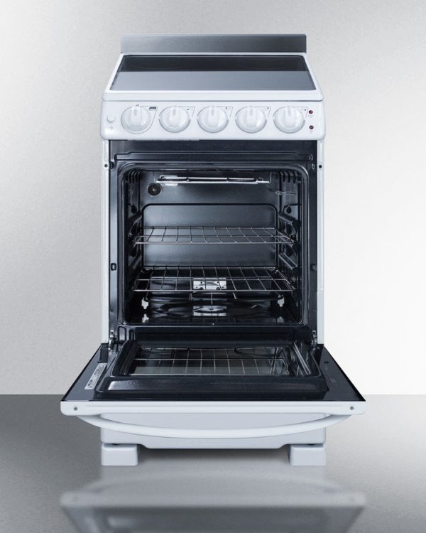 Summit 20" Wide Electric Smooth-Top Range in White - REX2051WRT - Image 6