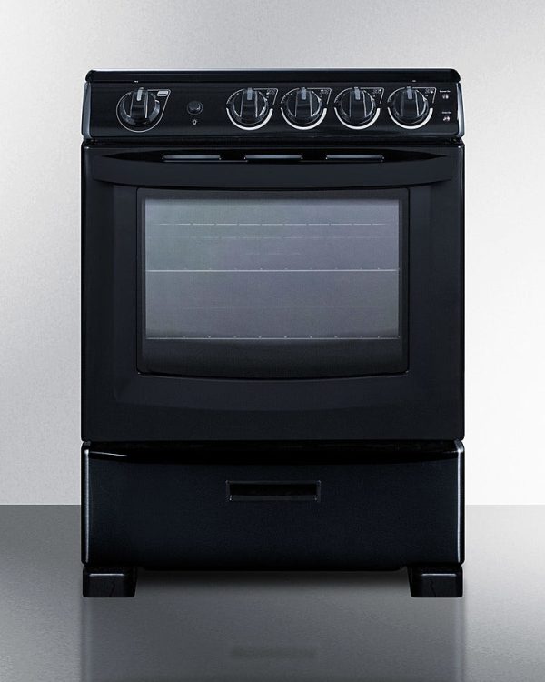 Summit 24" Wide Electric Smooth-Top Range in Black - REX2431BRT - Image 2