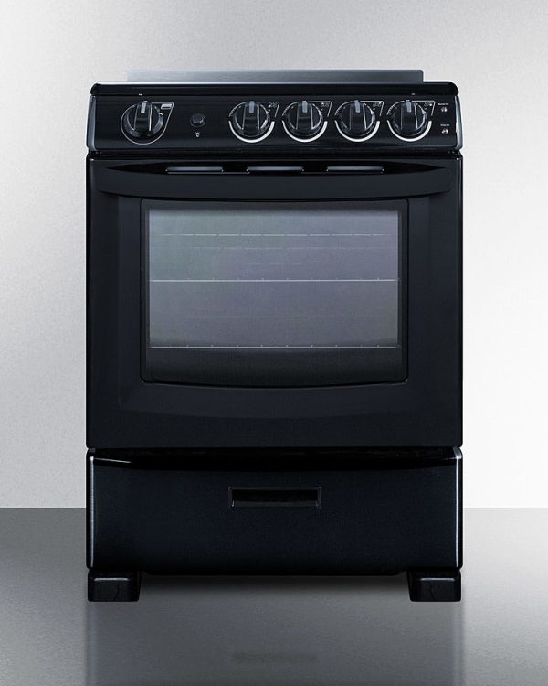 Summit 24" Wide Electric Smooth-Top Range in Black - REX2431BRT - Image 4