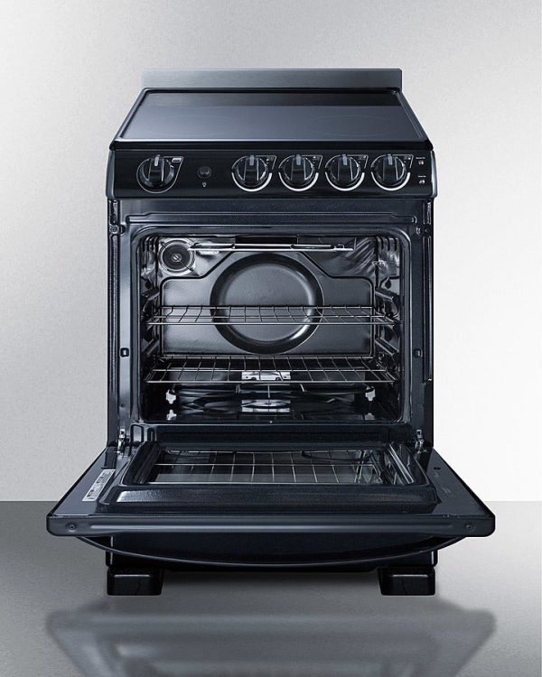 Summit 24" Wide Electric Smooth-Top Range in Black - REX2431BRT - Image 6
