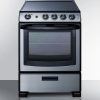 Summit 24" Wide Electric Smooth-Top Range in Stainless Steel - REX2451SSRT