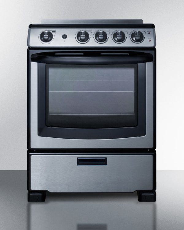 Summit 24" Wide Electric Smooth-Top Range in Stainless Steel - REX2451SSRT - Image 4