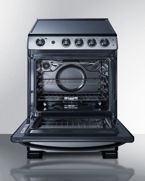 Summit 24" Wide Electric Smooth-Top Range in Stainless Steel - REX2451SSRT - Image 5